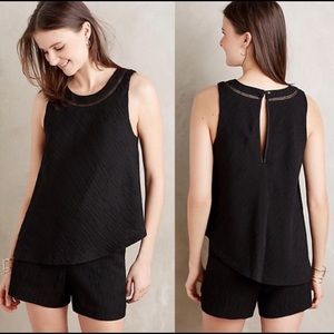 Elevenses Anthropology Black Asymmetrical Romper